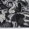 Трикотажная ткань серо-черная цветочный узор