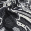 Трикотажная ткань серо-черная цветочный узор