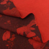 Трикотажная ткань черная красный принт цветы