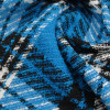 Ткань шанель синяя клетка мультипринт