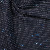 Трикотажная ткань темно-синяя с пайетками