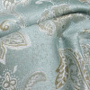 Мебельная ткань бежево-голубая принт пейсли