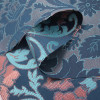 Мебельная ткань синяя цветочный принт