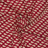 Трикотажная ткань бордовая бежевый горох