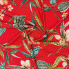 Трикотажная ткань красная цветочный принт