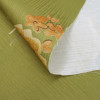 Портьерная ткань зеленая мультипринт цветы