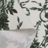 Мебельная ткань велюр молочная зеленый цветочный принт