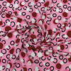Трикотажная ткань розовая мультипринт горох