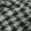 Ткань шанель черно-зеленая гусиная лапка