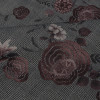 Ткань джинсовая черная цветочный принт