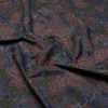 Ткань джинсовая синяя цветочный принт