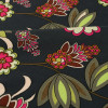 Плательная ткань жатка темно-серая принт цветы