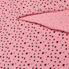 Трикотажная ткань розовая черный горох