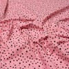Трикотажная ткань розовая черный горох