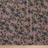 Ткань твил бежево-розовая принт цветочки из вискозы
