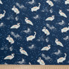 Трикотажная ткань синяя принт птицы
