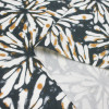 Ткань сатин из хлопка черная цветочный принт