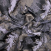 Ткань жаккард черно-серая растительный принт 