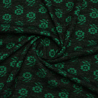 Трикотажная ткань черно-зеленый принт