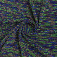 Трикотажная ткань сине-зеленая многоцветная