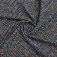 Трикотажная ткань сине-серая многоцветная