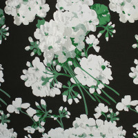 Ткань жаккард черная белые цветы