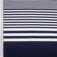 Трикотажная ткань темно-синяя белая полоска