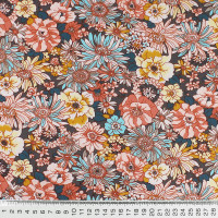 Ткань хлопок разноцветная цветочный мультипринт