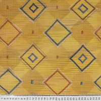 Портьерная ткань желтая принт геометрия