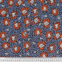 Трикотажная ткань серая оранжевый мультипринт