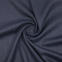Костюмная ткань черно-синяя полоска