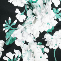 Ткань жаккард черная белые цветы