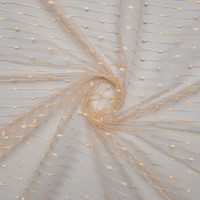 Ткань Сетка-Жаккард бежевая с люрексом