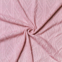 Трикотажная ткань Розовый ажур