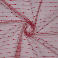 Ткань Сетка-Жаккард красная с люрексом
