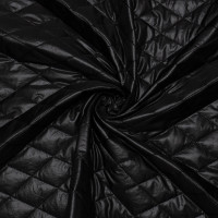 Курточная ткань Стежка ромбы черная