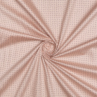 Плательная ткань персиковая серый принт