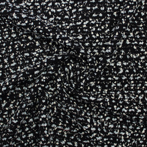Ткань шанель черная многоцветный принт