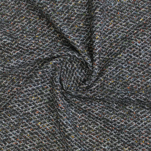 Трикотажная ткань черно-серая многоцветная