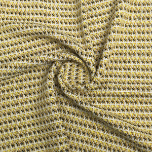 Ткань шанель желтая фактура клетка