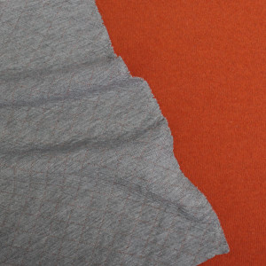 Трикотажная ткань оранжевая/серая двусторонняя
