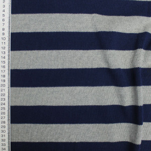 Трикотажная ткань серо-синяя полоска