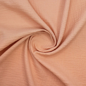 Плательная ткань жатка персиковая