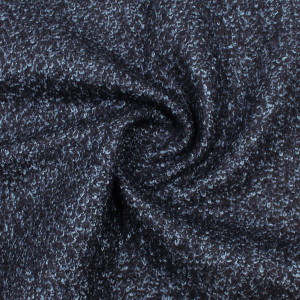 Пальтовая ткань сине-черный меланж