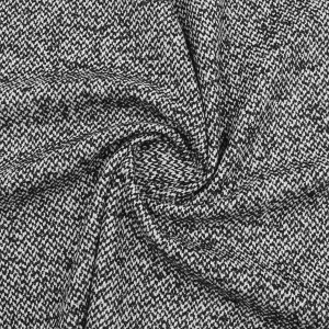 Пальтовая ткань твид черно-белый