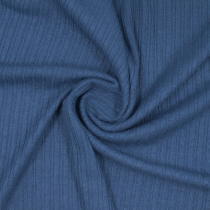 Трикотажная ткань синяя принт косы