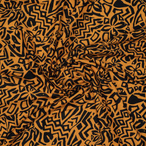 Плательная ткань льняная гепардовая