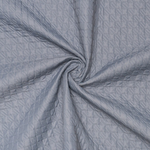 Стеганая ткань серо-голубого цвета в "гусиную лапку"