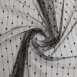 Сетчатая черная жаккардовая ткань