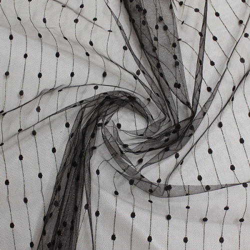Сетчатая черная жаккардовая ткань
